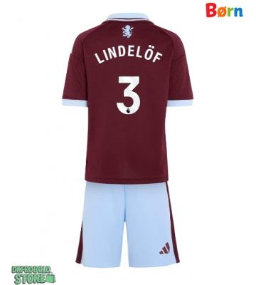 Aston Villa Victor Lindelof #3 Replika Babytøj Hjemmebanesæt Børn 2026-27 Kortærmet (+ Korte bukser)